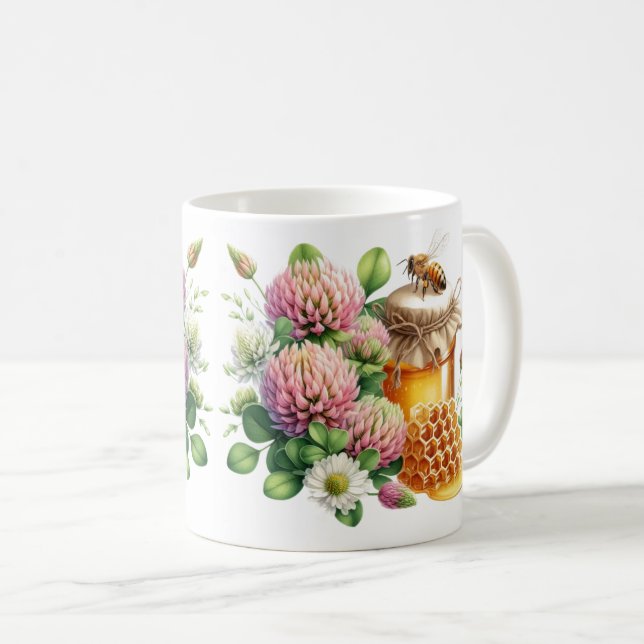 Café Caneca Abelha Jarro de Mel e Flor de Trevo (Frente Esquerda)