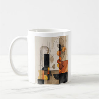 Café caneca abstrato de cor d'água de bauhaus