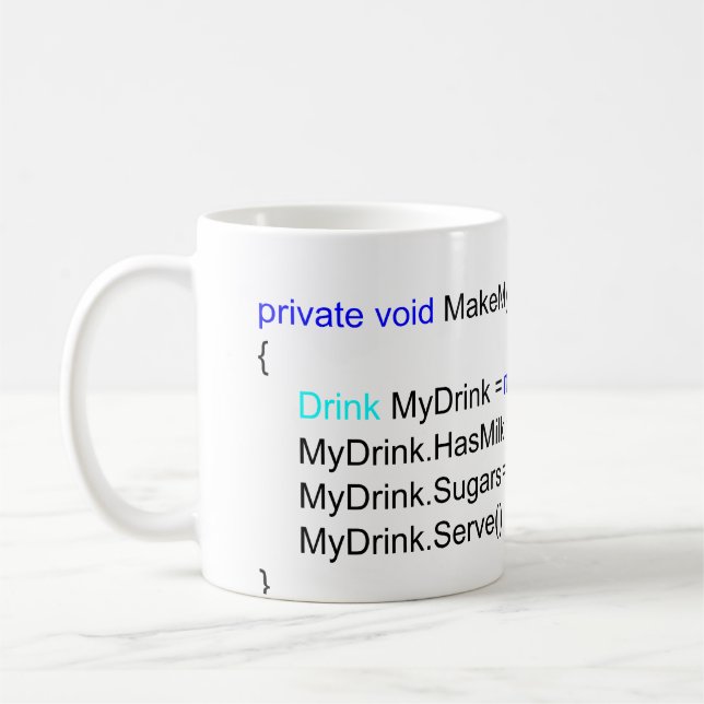 Café Caneca afiada do chá dos programadores de C# (Esquerda)