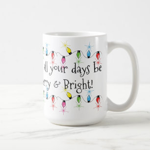 Café Caneca alegre & brilhante das luzes de Natal