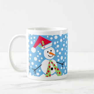 Café Caneca alegre dos bonecos de neve