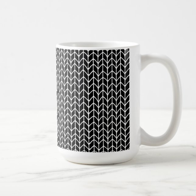 Café Caneca Alta Branca de Malha Preta (Direita)