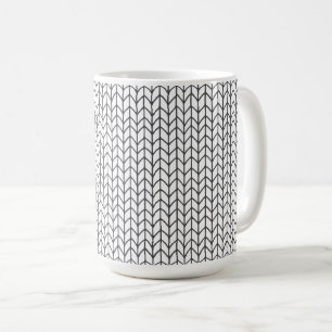 Café Caneca alta branca de MALHA PRETA em tricô