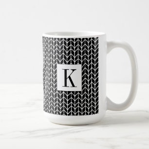 Café CANECA ALTA BRANCA DE MALHA PRETA + Inicial