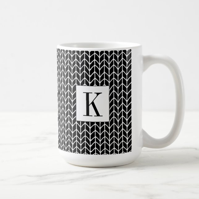 Café CANECA ALTA BRANCA DE MALHA PRETA + Inicial (Direita)
