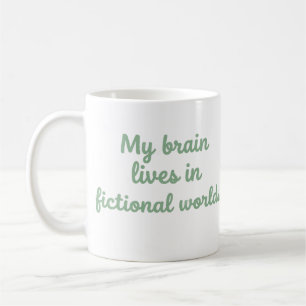 Café Caneca Amante de Livros Meu Cérebro Vive em Mundos