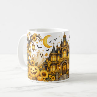 Café Caneca Amarela de Halloween Casa Assombrada & Gira