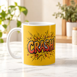 Café Caneca Amarela de Quadrinhos CRASH em Arte Pop