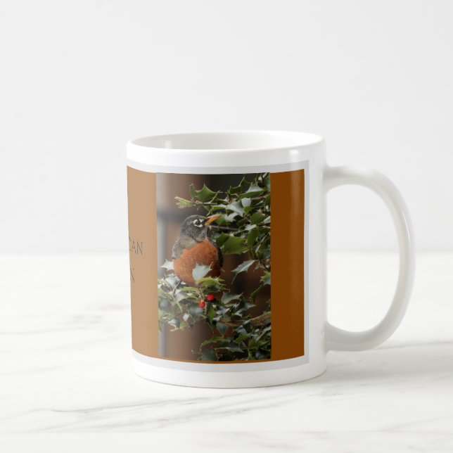 Café Caneca americana do pisco de peito vermelho (Direita)