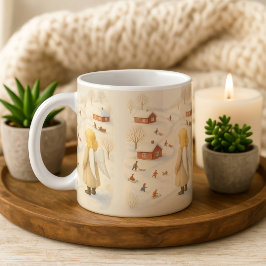 Café Caneca Anjo de Inverno Presente Vila de Natal