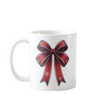 Caneca Armação de Natal Vermelha e Flocos de Neve