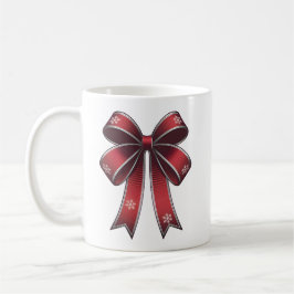 Café Caneca Armação de Natal Vermelha e Flocos de Neve