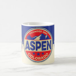 Café Caneca Aspen Azul e Vermelho de Esqui
