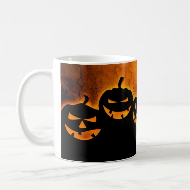 Café Caneca assustadora de Jack-O-Lantern para o Hallow (Esquerda)