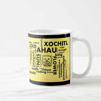 Café Caneca asteca maia de Ahau Xochitl da nuvem da