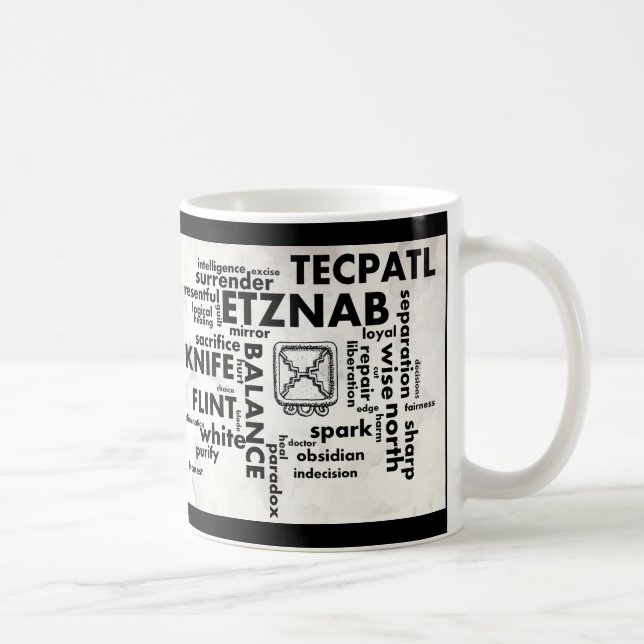 Café Caneca asteca maia de Etznab Tecpatl da nuvem da (Direita)