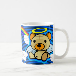 Café Caneca azul bonito do anjo do urso de ursinho