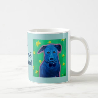 Café caneca azul da banda de corda do dawg