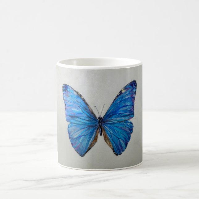 Café Caneca azul da borboleta de Morpho 14 onças (Centro)