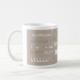 Café Caneca bege do marido do aniversário feliz de Mike