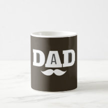 Caneca Bigode de Pai Marrom e Branco