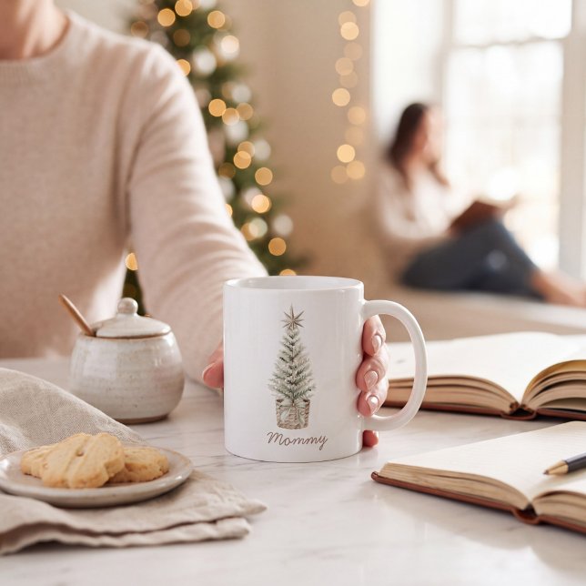 Café Caneca Boho Neutra de Natal para Mamãe (Criador carregado)