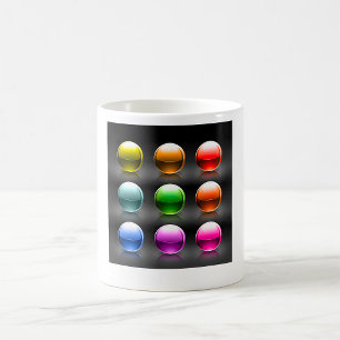 Café Caneca Bolas de Vidro Coloridas