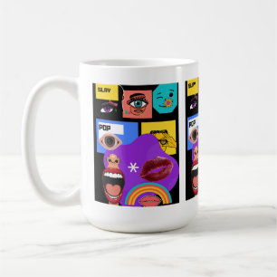Café Caneca Bold Pop Art   Estilo de quadrinhos retrô