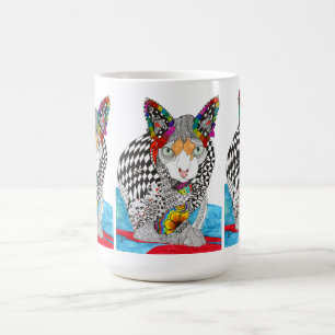 Café Caneca bonita e colorida de Sphynx