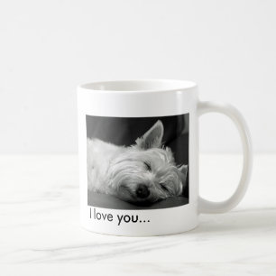 Café Caneca bonito do cão de Westie (montanhas