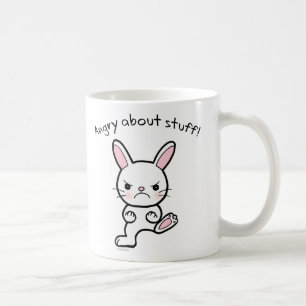 Café Caneca bonito irritada do coelho de coelho da