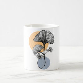 Café Caneca Botânica de Folha de Ginkgo Moderna
