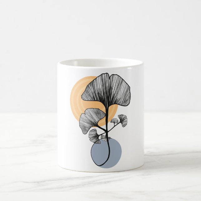Café Caneca Botânica de Folha de Ginkgo Moderna (Centro)