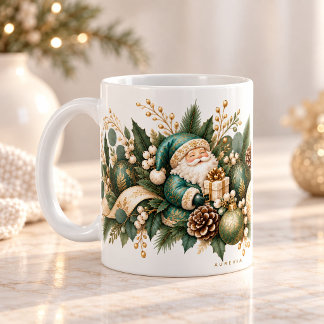 Café Caneca Botânica de Natal Elegante – Papai Noel e D