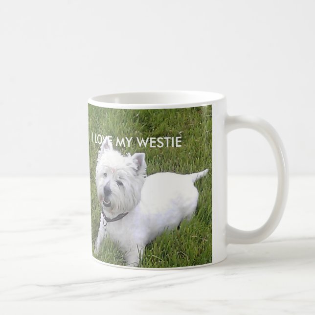Café Caneca branca clássica branca de 11oz Westie (Direita)