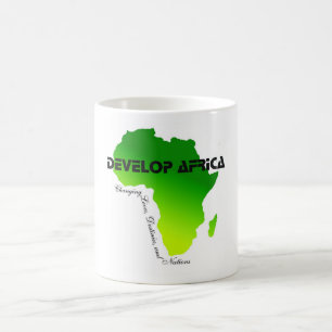 Café caneca branca clássica com esboço de África
