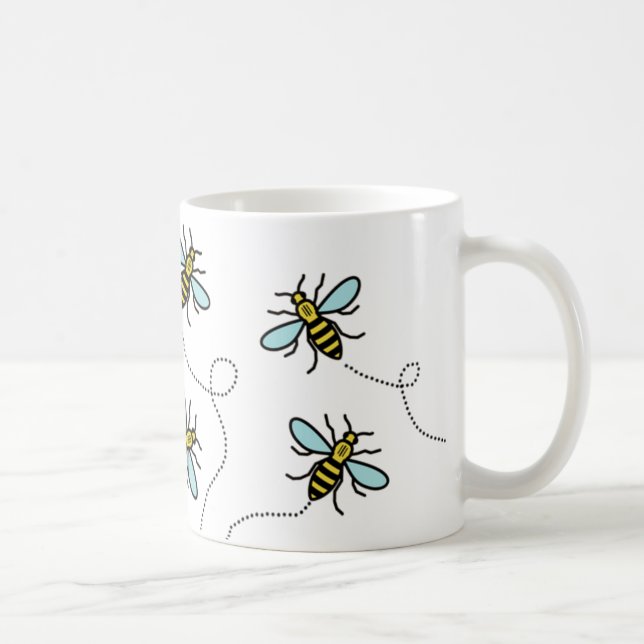 Café Caneca branca clássica da abelha de trabalhador de (Direita)
