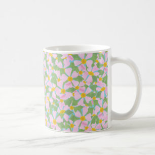 Café Caneca Branca de Café: Cães Rosa em Azul-Céu