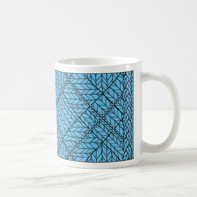 Café Caneca branca de MALHA ARGYLE AZUL  (Direita)