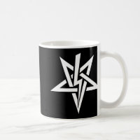 Caneca branca dobro de Anton Szandor LaVey Sigil