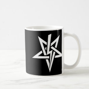 Café Caneca branca dobro de Anton Szandor LaVey Sigil