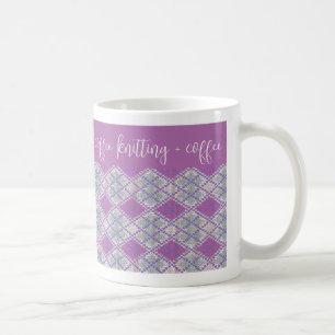 Café CANECA BRANCA "tricô + café" DE MALHA ARGYLE LILÁS