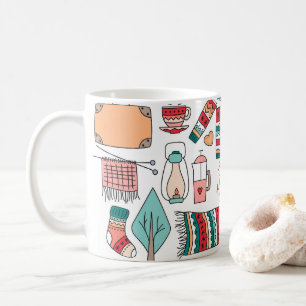 Café Caneca branca vermelha de Hygge