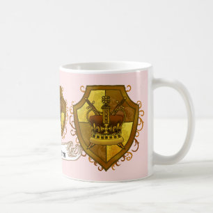 Café Caneca Brasão de Armas Coroa Sobrenome