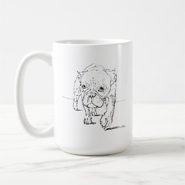Café Caneca Cachorro Francês Fofo, Ilustração de Cachor (Esquerda)