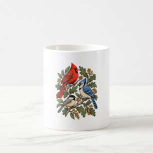 Café Caneca Cardinal Blue Jay Chickadee Observador de P
