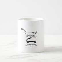 Caneca carrinho de compras com notas musicais, eng