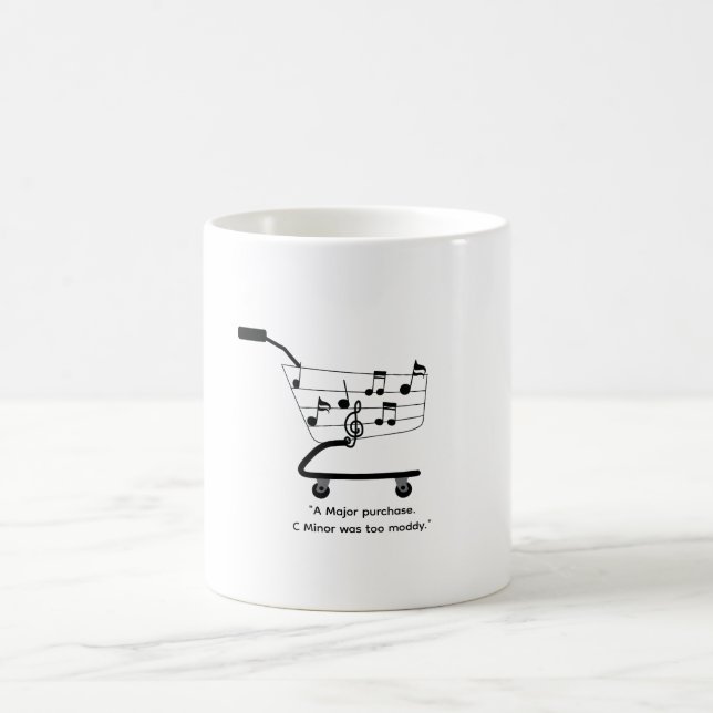 Café Caneca carrinho de compras com notas musicais, eng (Centro)
