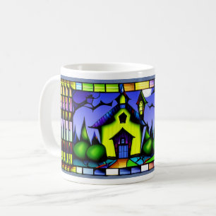 Café Caneca Casa Assombrada de Vidro Colorido de Hallow