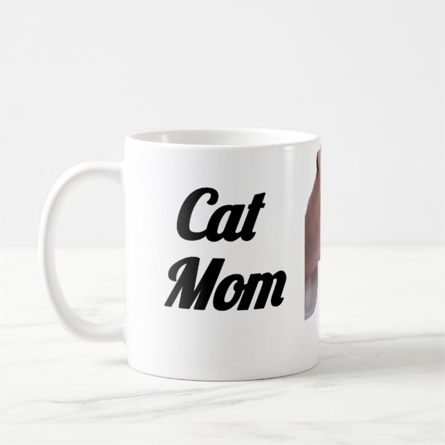 Café Caneca Cat Mom | Presente de Amante de Gato Fofo c (Esquerda)